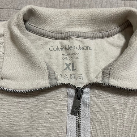Calvin Klein Jeans Men's Cotton 1/4 Zip Patched Elbows LS Sweater Size XL - Picture 2 of 11